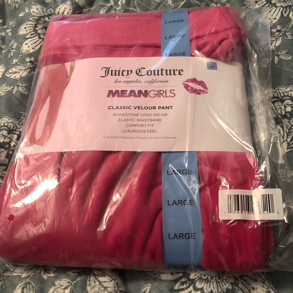 NIB Juicy Couture X Means Girls ( Ladies Pull On Velour Pants - Picture 2 of 6